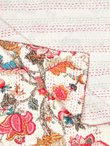 Handblock printed Kantha Bedcover