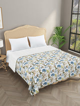 Handblock printed Kantha Bedcover