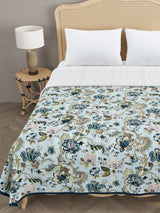 Handblock printed Kantha Bedcover