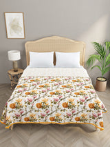 Handblock printed Kantha Bedcover