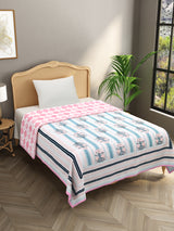 Ethnic Printed Reversible Single Bed Cotton AC Blanket | Lightweight Summer Dohar 60x90 inches