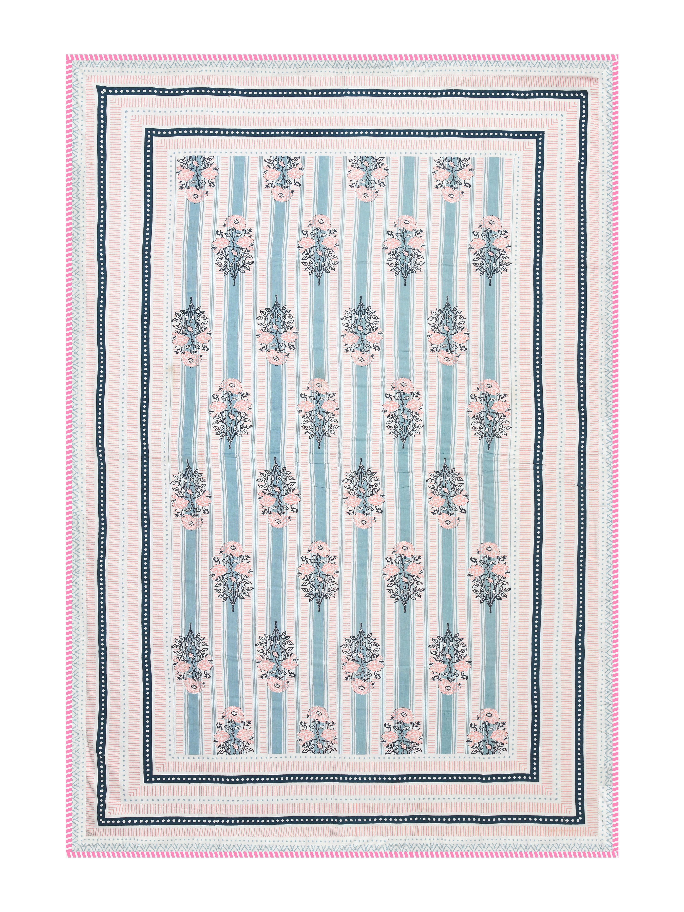 Ethnic Printed Reversible Single Bed Cotton AC Blanket | Lightweight Summer Dohar 60x90 inches