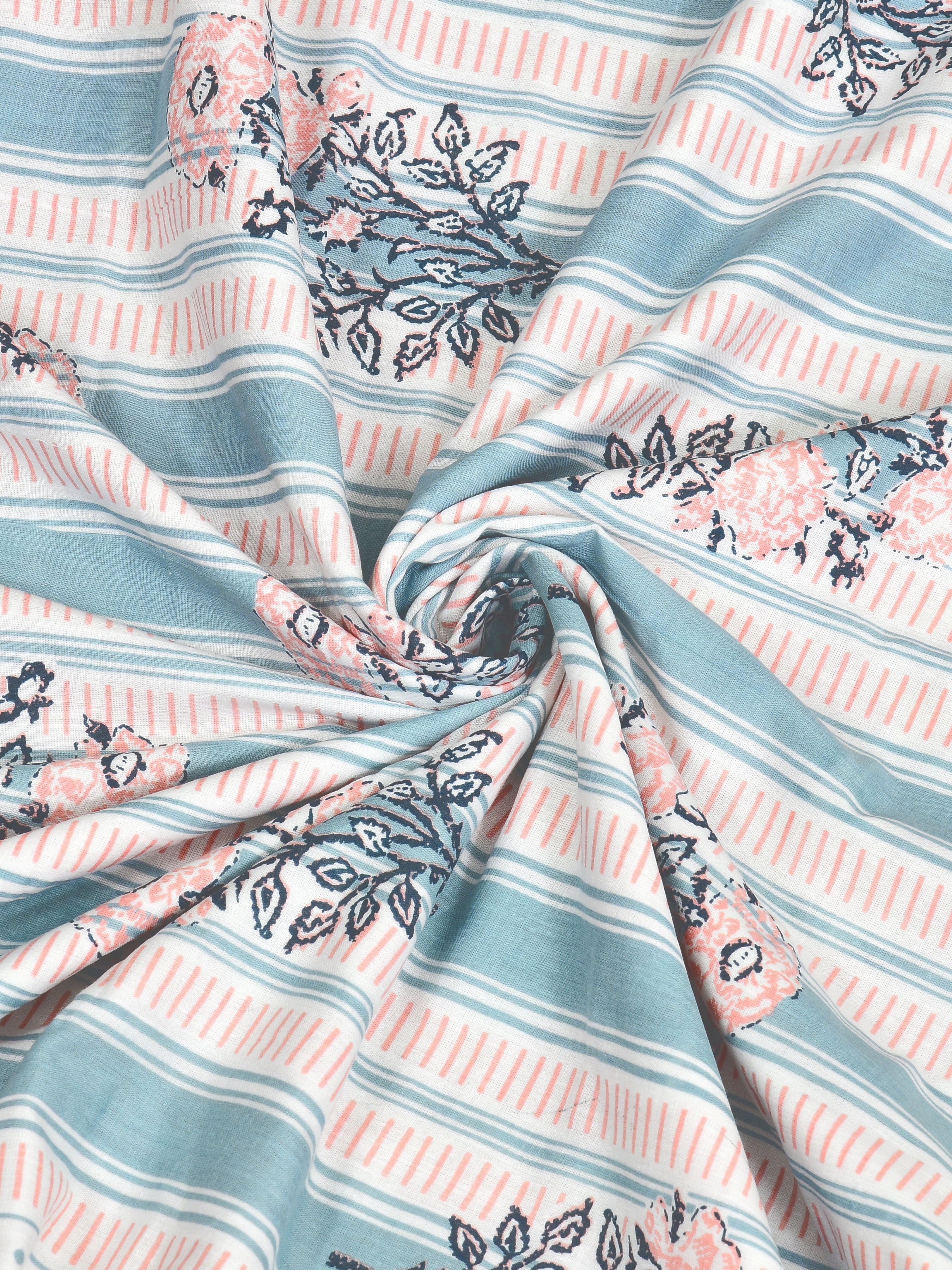 Ethnic Printed Reversible Single Bed Cotton AC Blanket | Lightweight Summer Dohar 60x90 inches