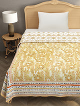 Ethnic Printed Reversible Single Bed Cotton AC Blanket | Lightweight Summer Dohar 60x90 inches