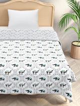Ethnic Printed Reversible Single Bed Cotton AC Blanket | Lightweight Summer Dohar 60x90 inches