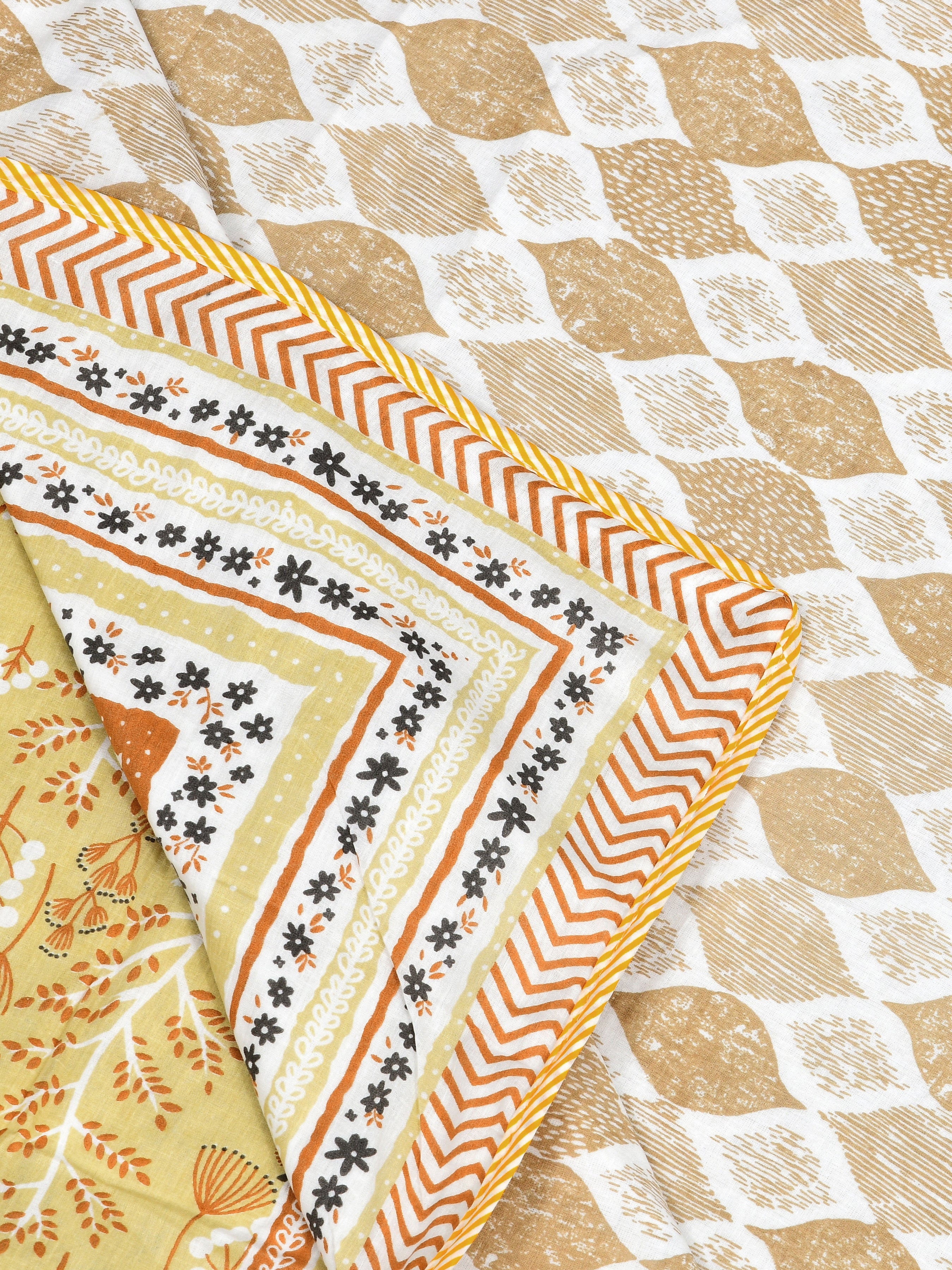 Ethnic Printed Reversible Single Bed Cotton AC Blanket | Lightweight Summer Dohar 60x90 inches