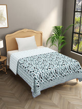 Ethnic Printed Reversible Single Bed Cotton AC Blanket | Lightweight Summer Dohar 60x90 inches