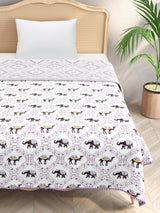 Ethnic Printed Reversible Single Bed Cotton AC Blanket | Lightweight Summer Dohar 60x90 inches
