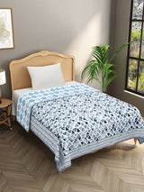 Ethnic Printed Reversible Single Bed Cotton AC Blanket | Lightweight Summer Dohar 60x90 inches