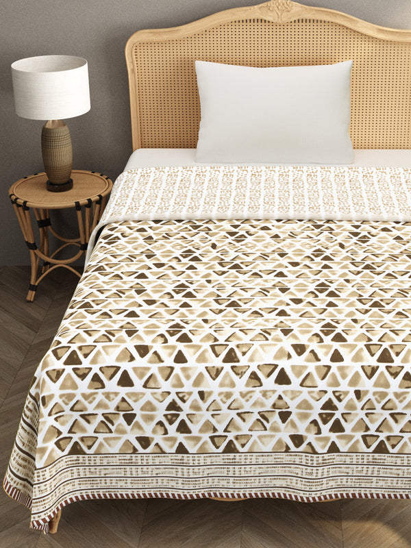 Ethnic Printed Reversible Single Bed Cotton AC Blanket | Lightweight Summer Dohar 60x90 inches