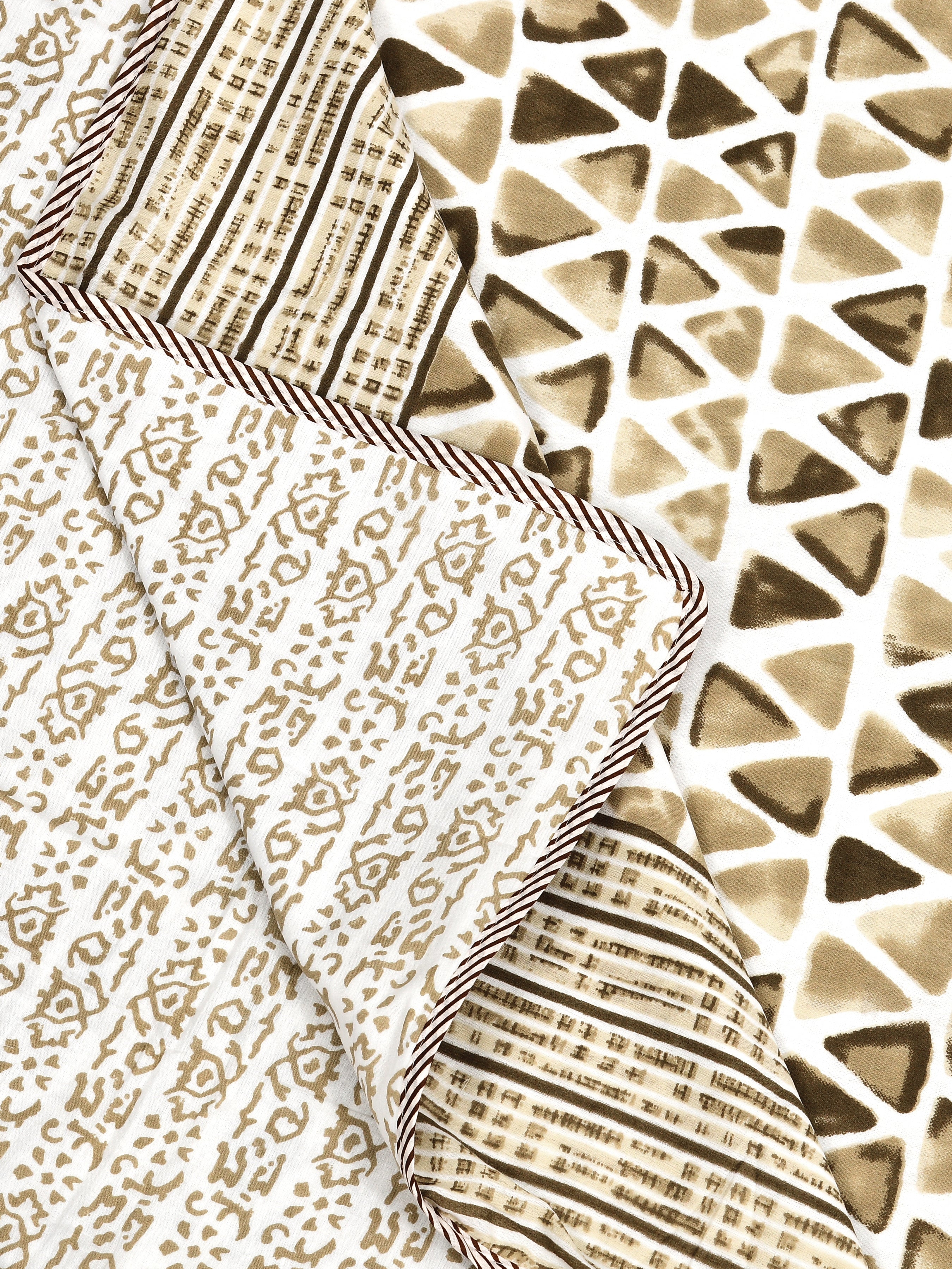 Ethnic Printed Reversible Single Bed Cotton AC Blanket | Lightweight Summer Dohar 60x90 inches