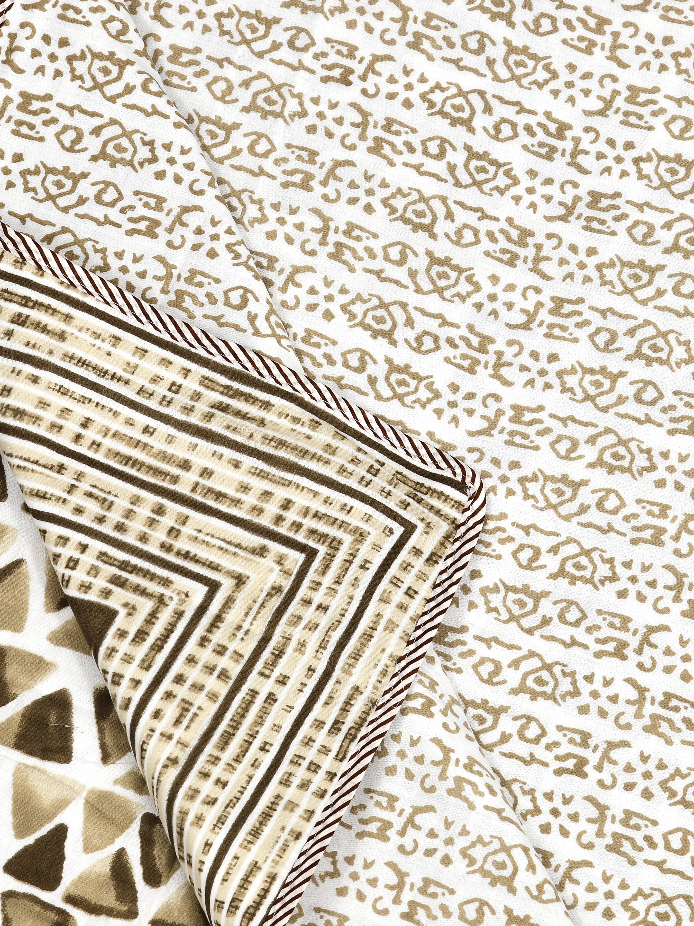 Ethnic Printed Reversible Single Bed Cotton AC Blanket | Lightweight Summer Dohar 60x90 inches