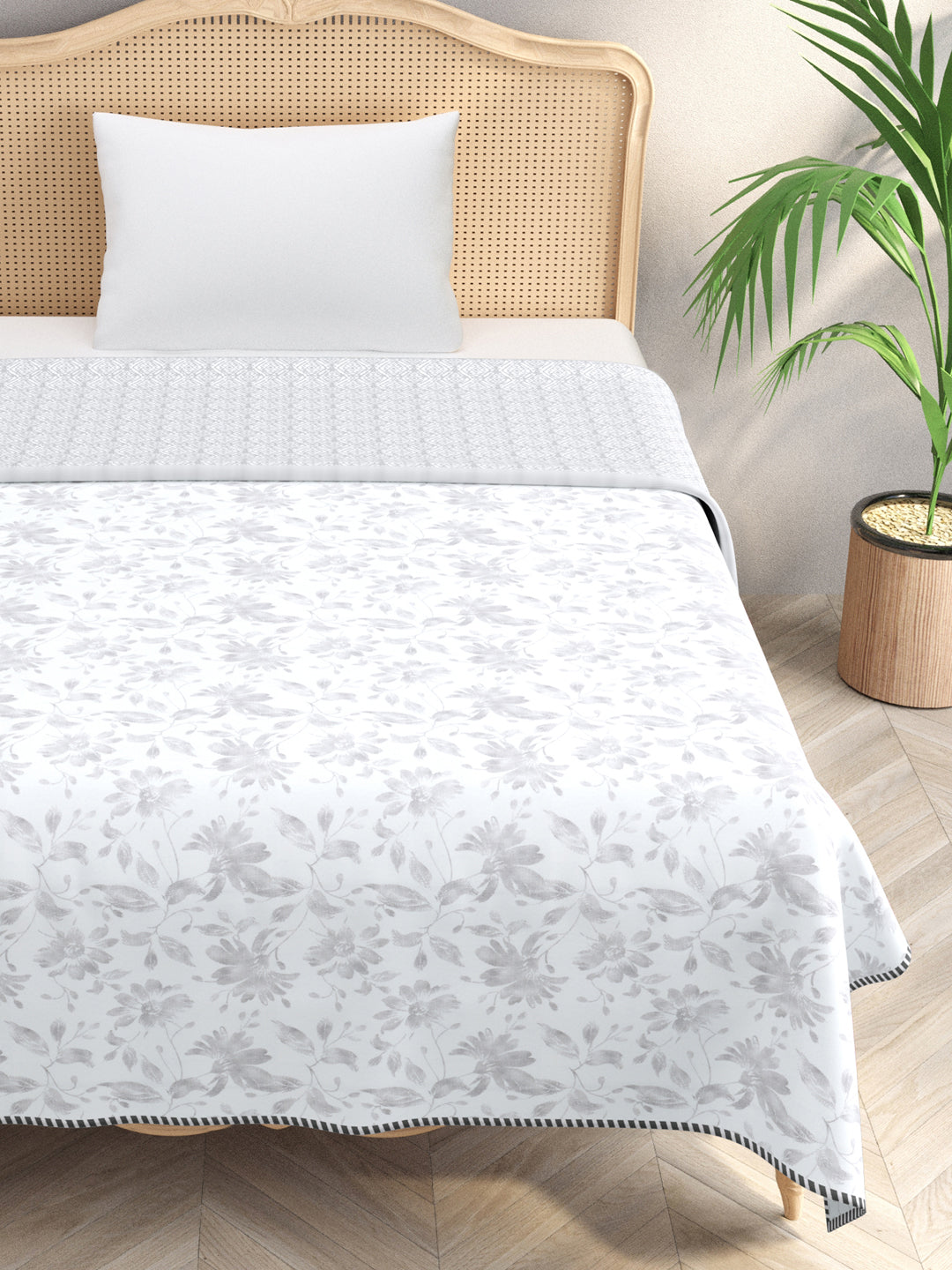 Ethnic Printed Reversible Single Bed Cotton AC Blanket | Lightweight Summer Dohar 60x90 inches