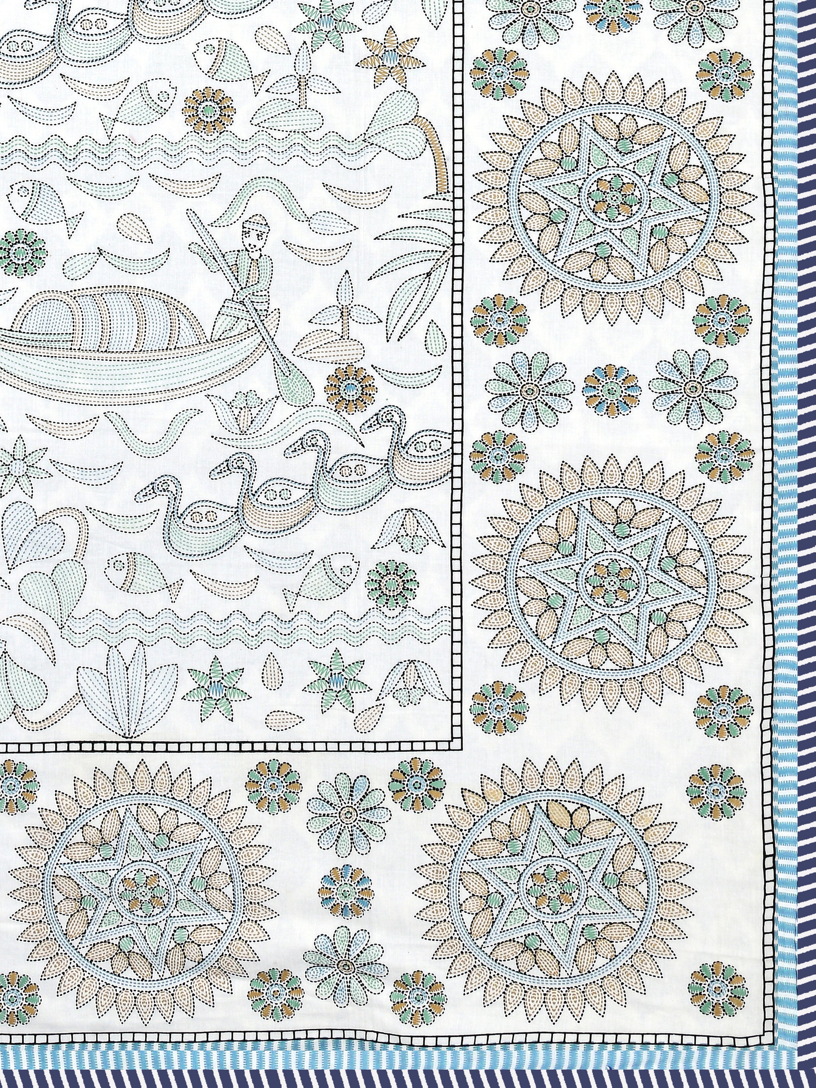 Ethnic Printed Reversible Single Bed Cotton AC Blanket | Lightweight Summer Dohar 60x90 inches
