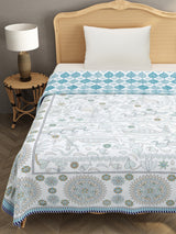 Ethnic Printed Reversible Single Bed Cotton AC Blanket | Lightweight Summer Dohar 60x90 inches