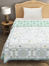 Ethnic Printed Reversible Single Bed Cotton AC Blanket | Lightweight Summer Dohar 60x90 inches