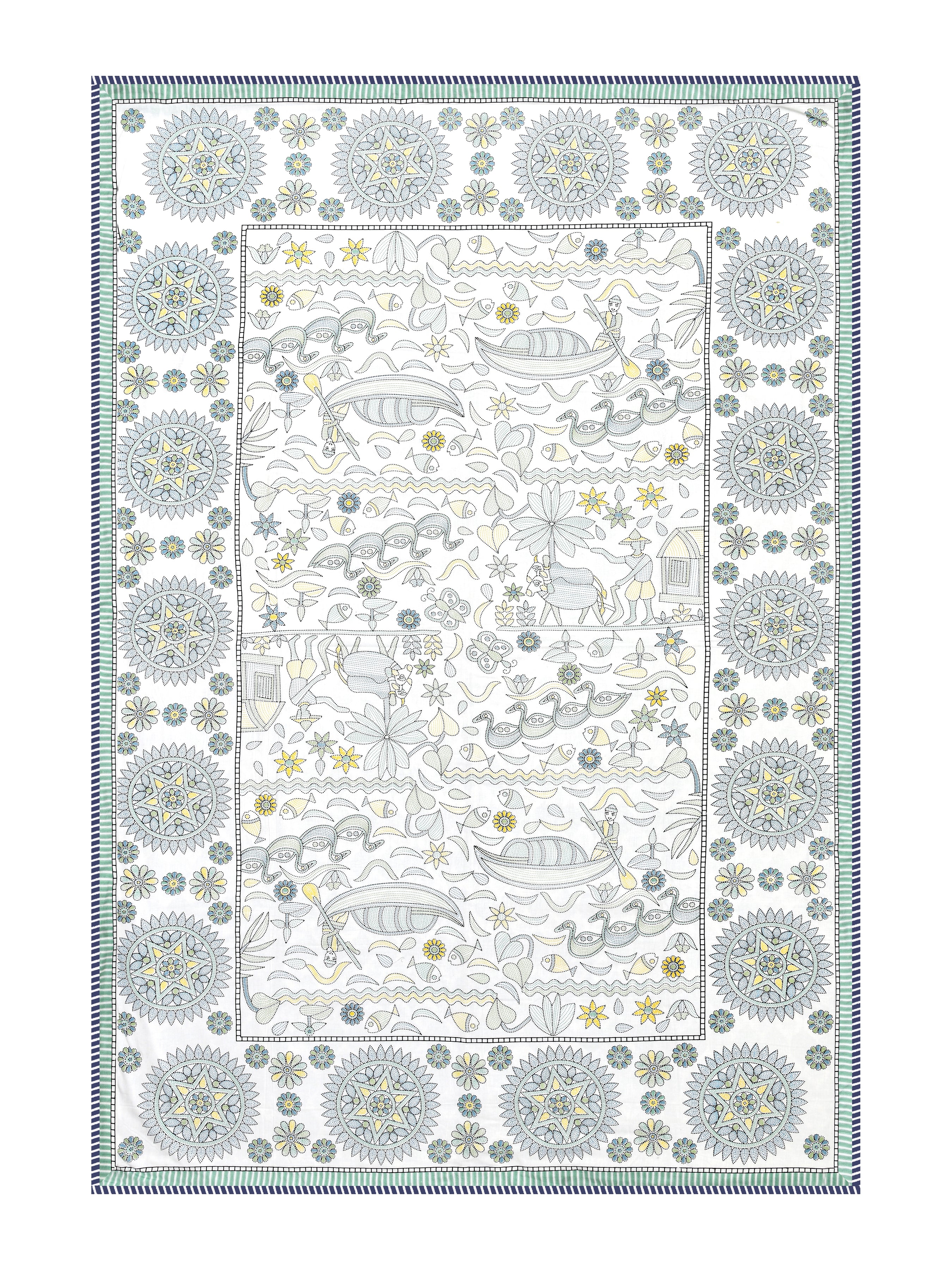 Ethnic Printed Reversible Single Bed Cotton AC Blanket | Lightweight Summer Dohar 60x90 inches