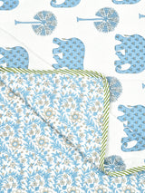 Ethnic Printed Reversible Single Bed Cotton AC Blanket | Lightweight Summer Dohar 60x90 inches