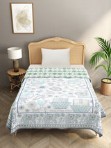 Ethnic Printed Reversible Single Bed Cotton AC Blanket | Lightweight Summer Dohar 60x90 inches