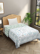 Ethnic Printed Reversible Single Bed Cotton AC Blanket | Lightweight Summer Dohar 60x90 inches