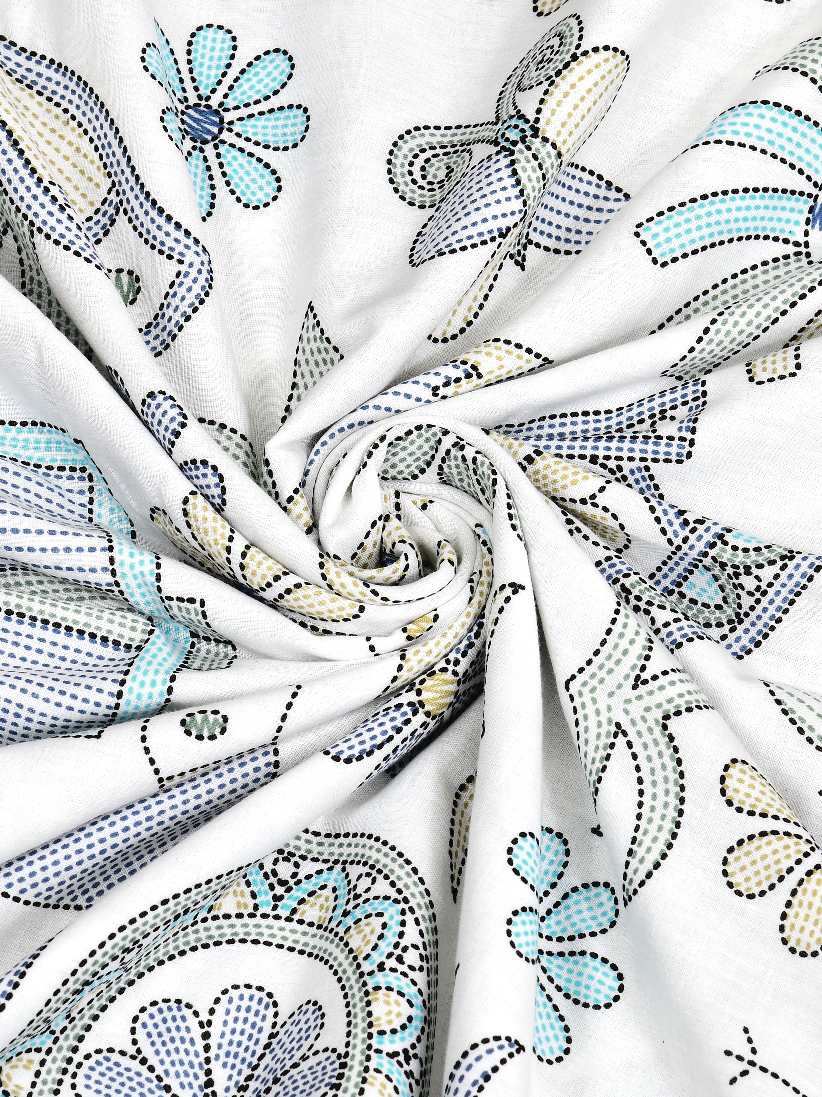Ethnic Printed Reversible Single Bed Cotton AC Blanket | Lightweight Summer Dohar 60x90 inches
