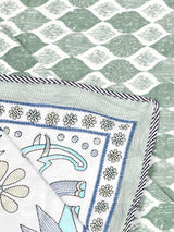 Ethnic Printed Reversible Single Bed Cotton AC Blanket | Lightweight Summer Dohar 60x90 inches