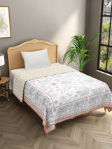 Ethnic Printed Reversible Single Bed Cotton AC Blanket | Lightweight Summer Dohar 60x90 inches