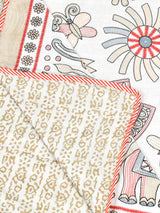 Ethnic Printed Reversible Single Bed Cotton AC Blanket | Lightweight Summer Dohar 60x90 inches