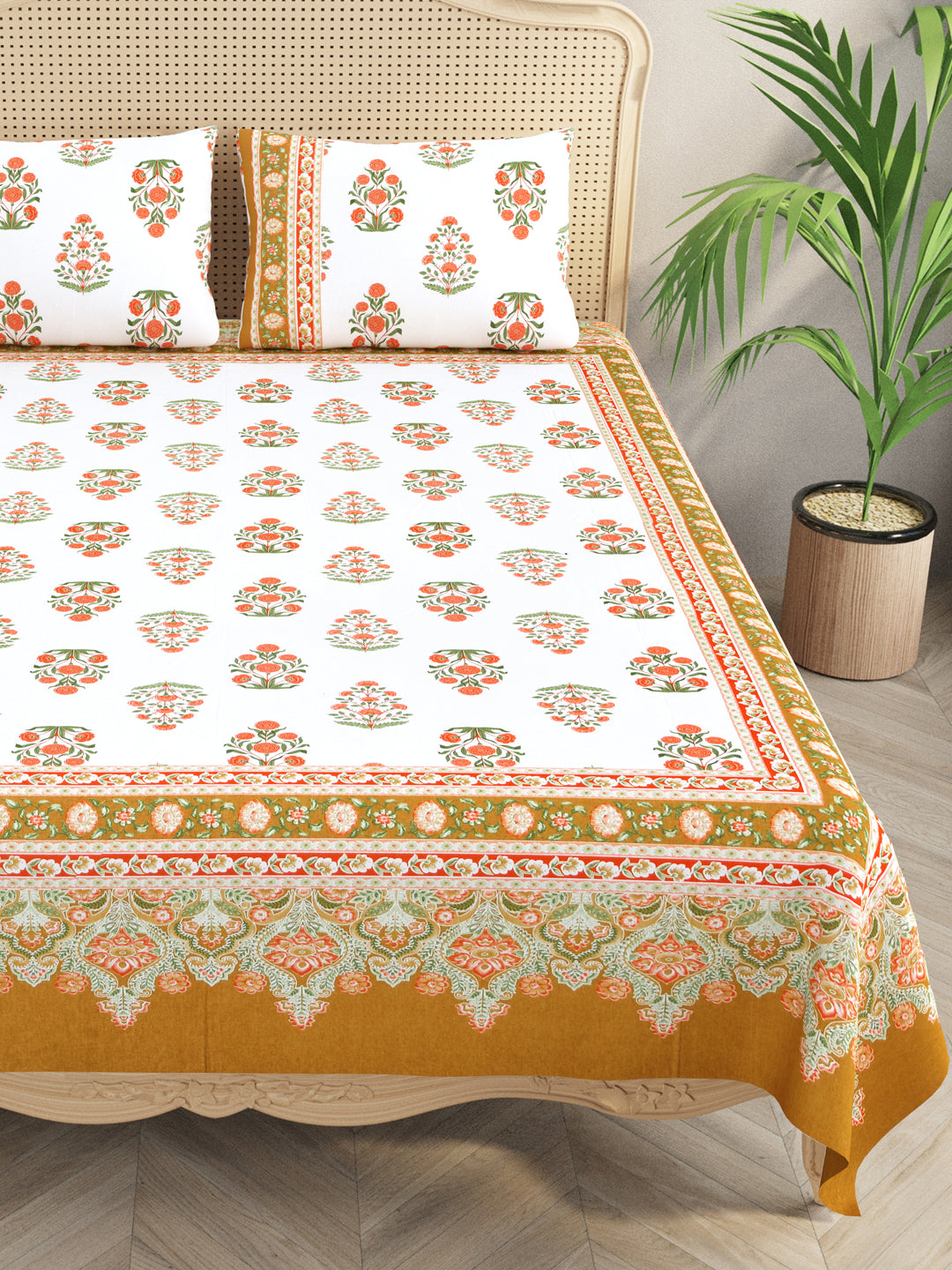 Double King Bedsheet with 2 Pillow Covers