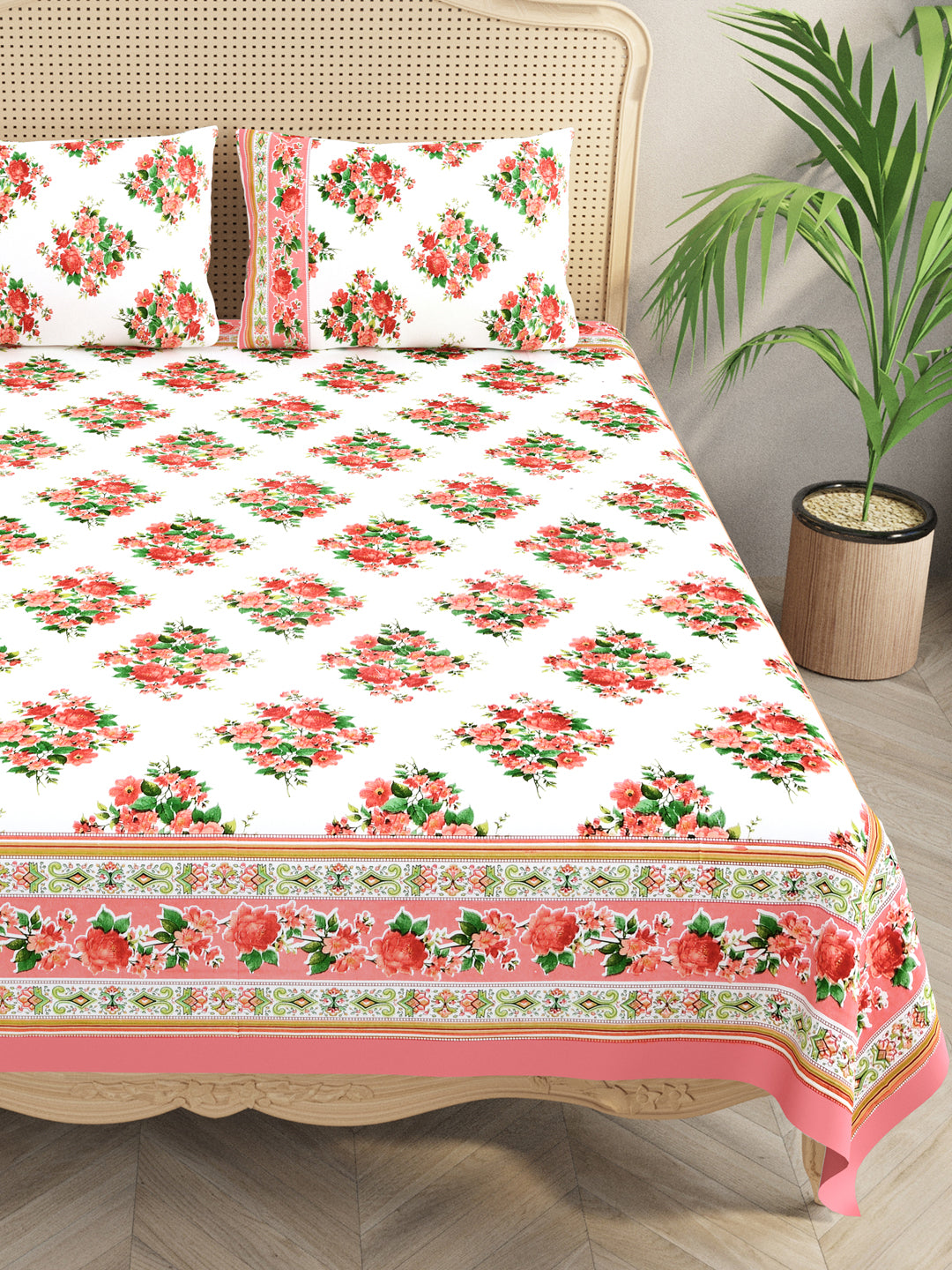 Double King Bedsheet with 2 Pillow Covers