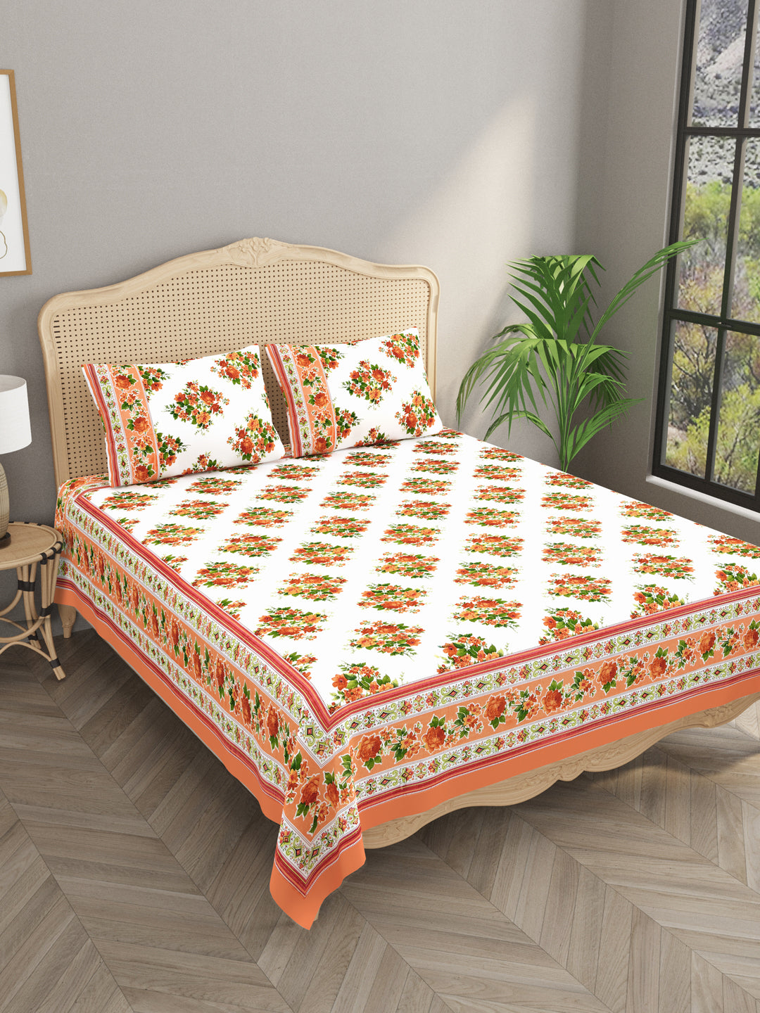 Double King Bedsheet with 2 Pillow Covers