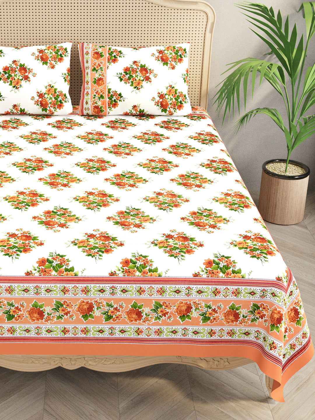 Double King Bedsheet with 2 Pillow Covers