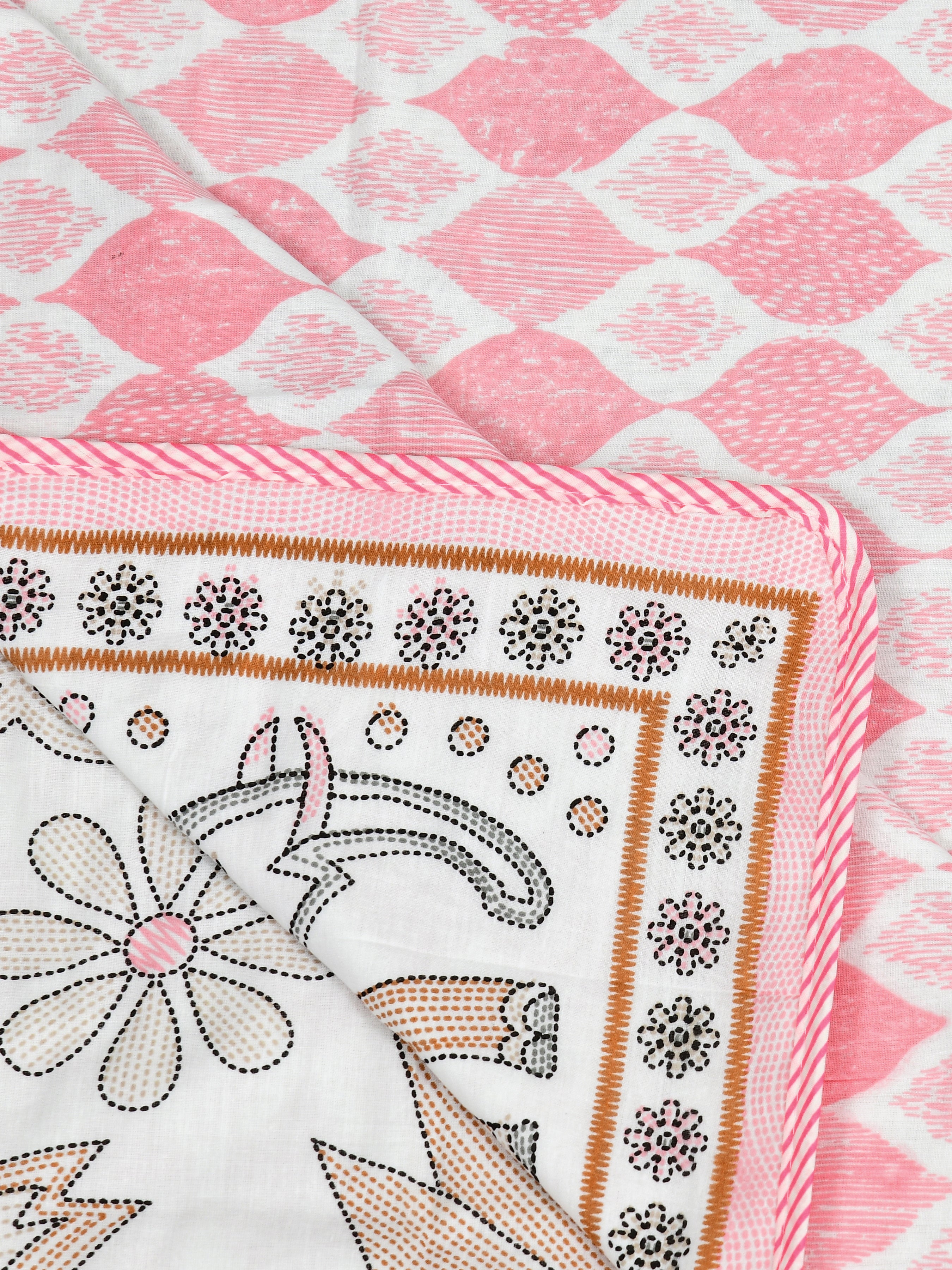 Ethnic Printed Reversible Single Bed Cotton AC Blanket | Lightweight Summer Dohar 60x90 inches