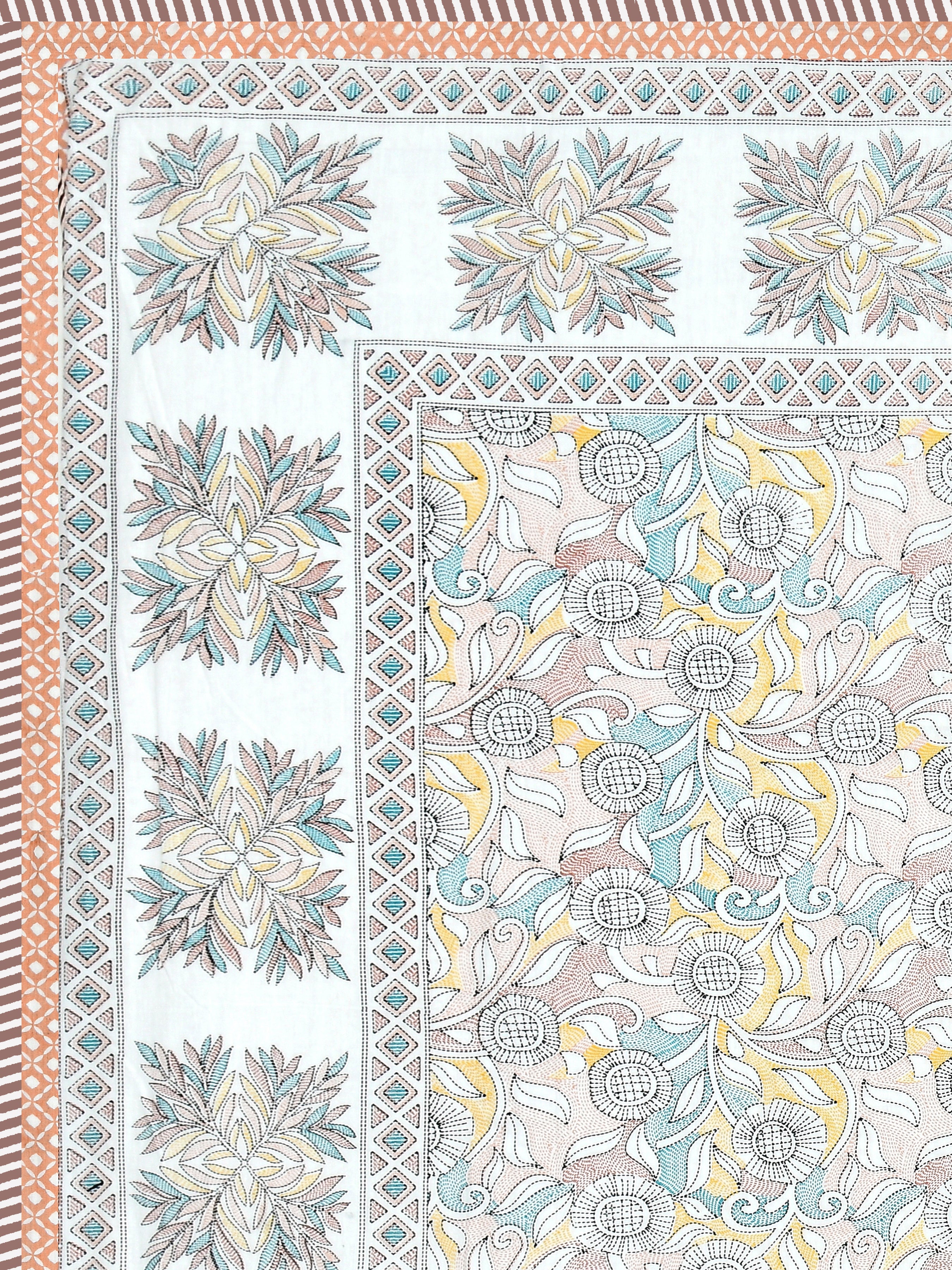 Ethnic Printed Reversible Single Bed Cotton AC Blanket | Lightweight Summer Dohar 60x90 inches
