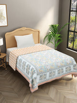 Ethnic Printed Reversible Single Bed Cotton AC Blanket | Lightweight Summer Dohar 60x90 inches