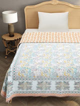 Ethnic Printed Reversible Single Bed Cotton AC Blanket | Lightweight Summer Dohar 60x90 inches