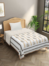 Ethnic Printed Reversible Single Bed Cotton AC Blanket | Lightweight Summer Dohar 60x90 inches