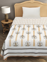 Ethnic Printed Reversible Single Bed Cotton AC Blanket | Lightweight Summer Dohar 60x90 inches