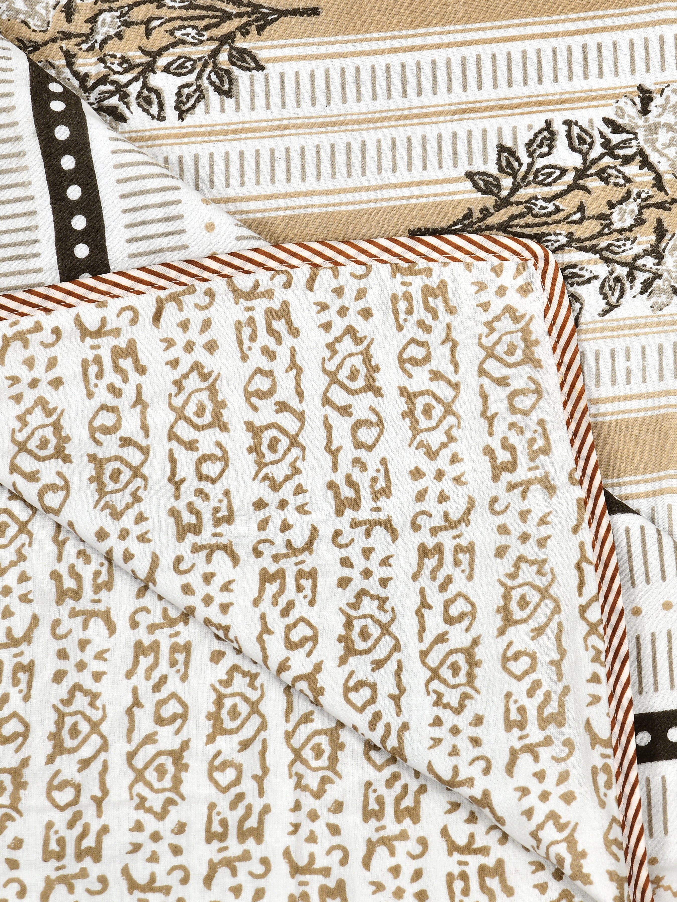 Ethnic Printed Reversible Single Bed Cotton AC Blanket | Lightweight Summer Dohar 60x90 inches