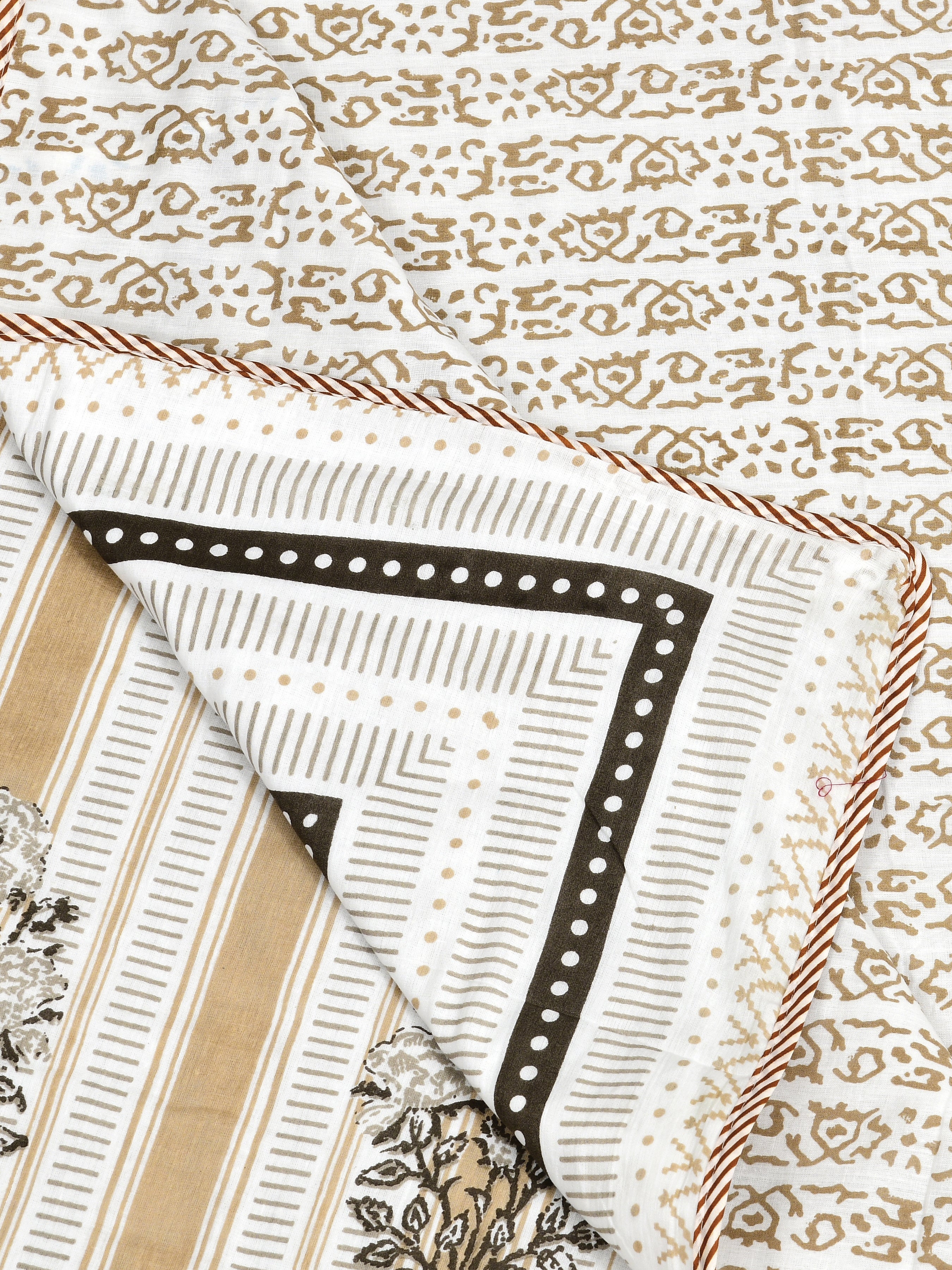 Ethnic Printed Reversible Single Bed Cotton AC Blanket | Lightweight Summer Dohar 60x90 inches