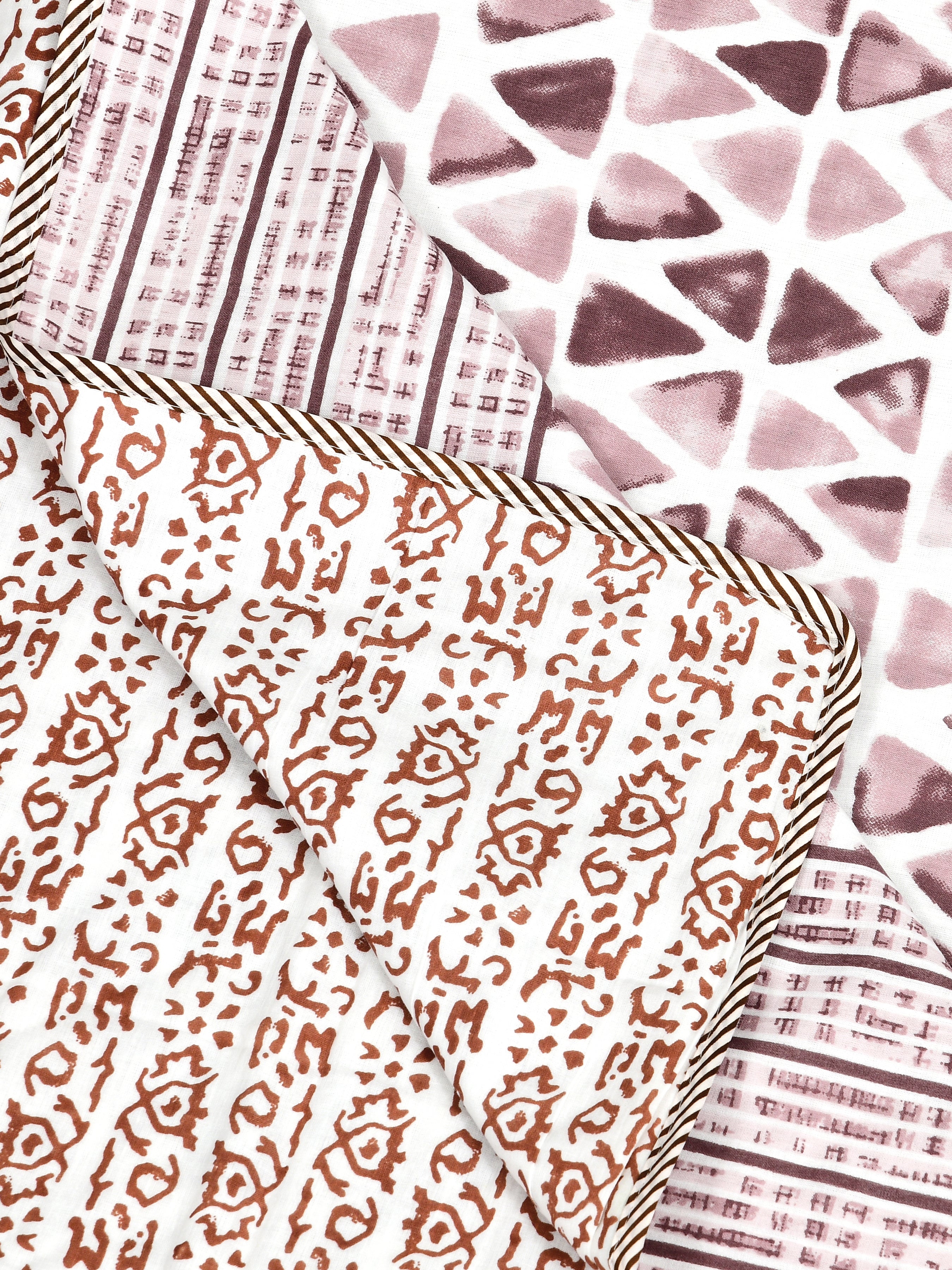 Ethnic Printed Reversible Single Bed Cotton AC Blanket | Lightweight Summer Dohar 60x90 inches