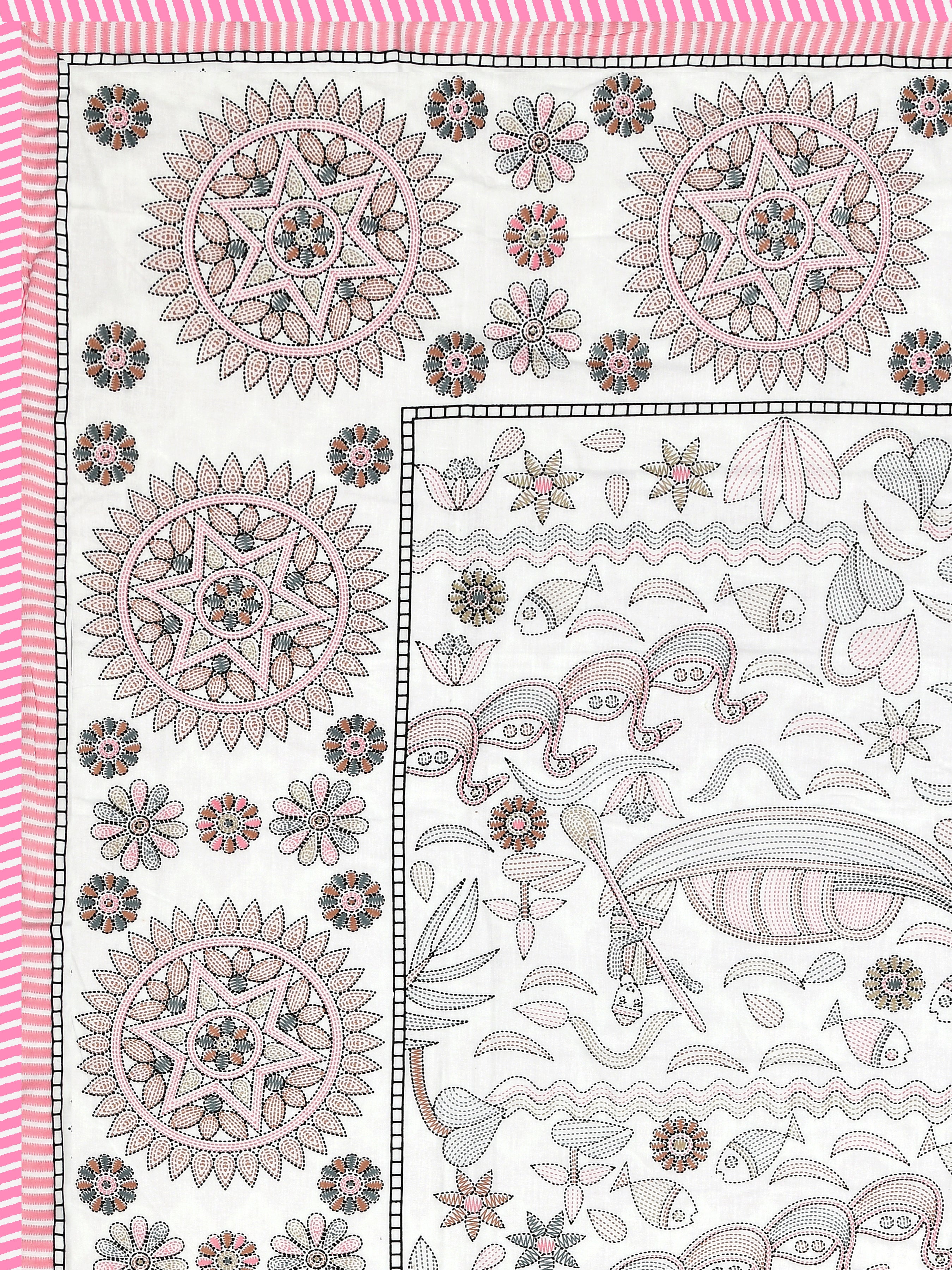 Ethnic Printed Reversible Single Bed Cotton AC Blanket | Lightweight Summer Dohar 60x90 inches