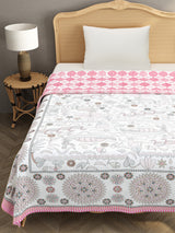 Ethnic Printed Reversible Single Bed Cotton AC Blanket | Lightweight Summer Dohar 60x90 inches