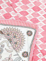 Ethnic Printed Reversible Single Bed Cotton AC Blanket | Lightweight Summer Dohar 60x90 inches