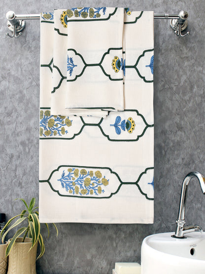 Gift Set - Handblock Printed Towels - 1 Bath + 2 Hand Towels