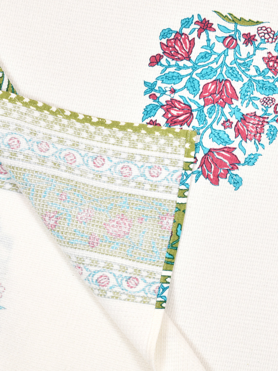 Hand Block Printed Honey Comb Cotton Hand Towel- Set of 2