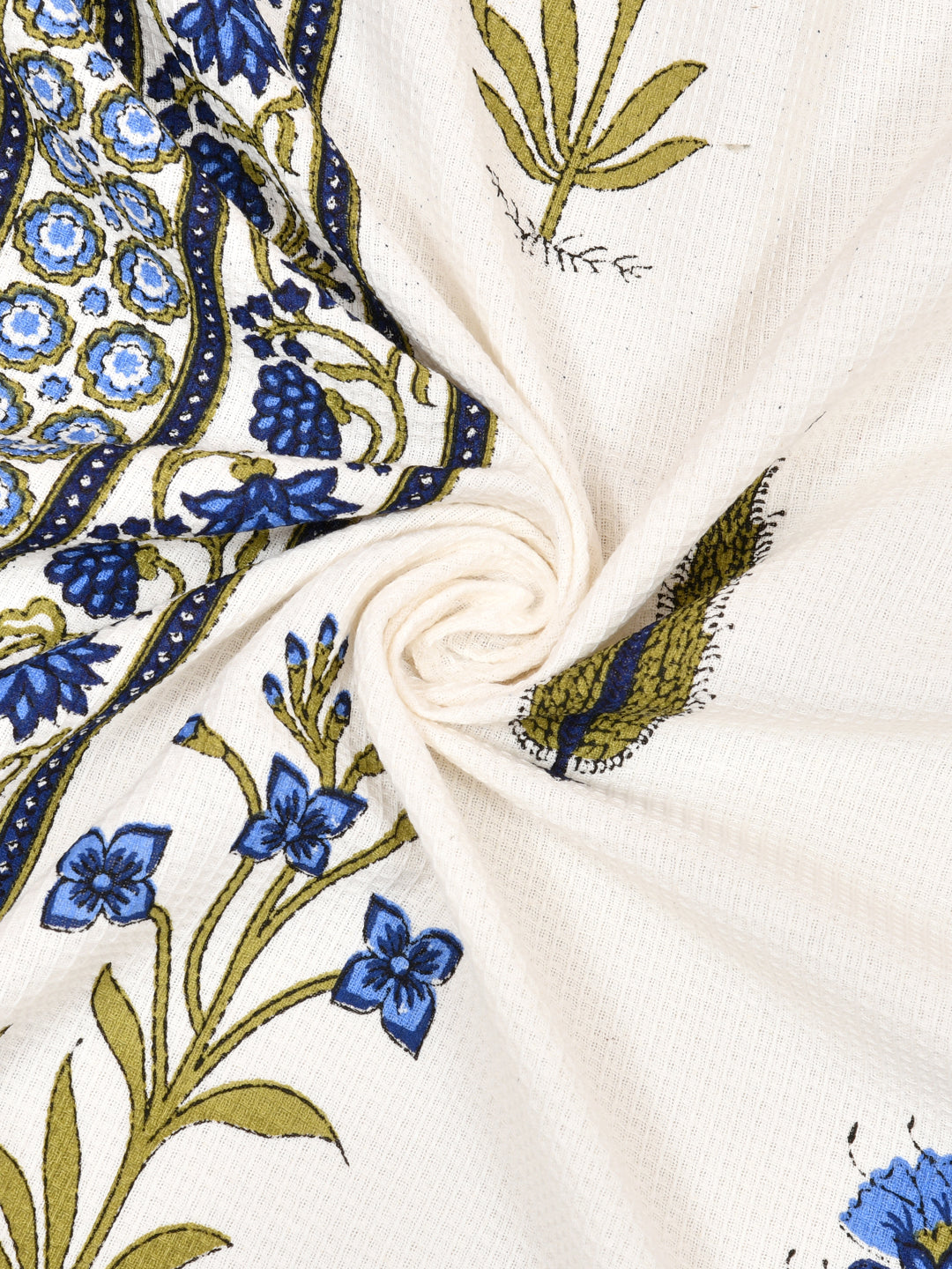 Hand Block Printed Honey Comb Cotton Hand Towel- Set of 2