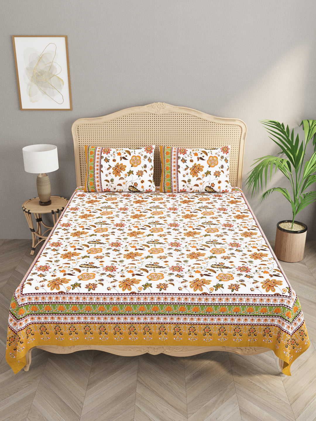 Double King Bedsheet with 2 Pillow Covers