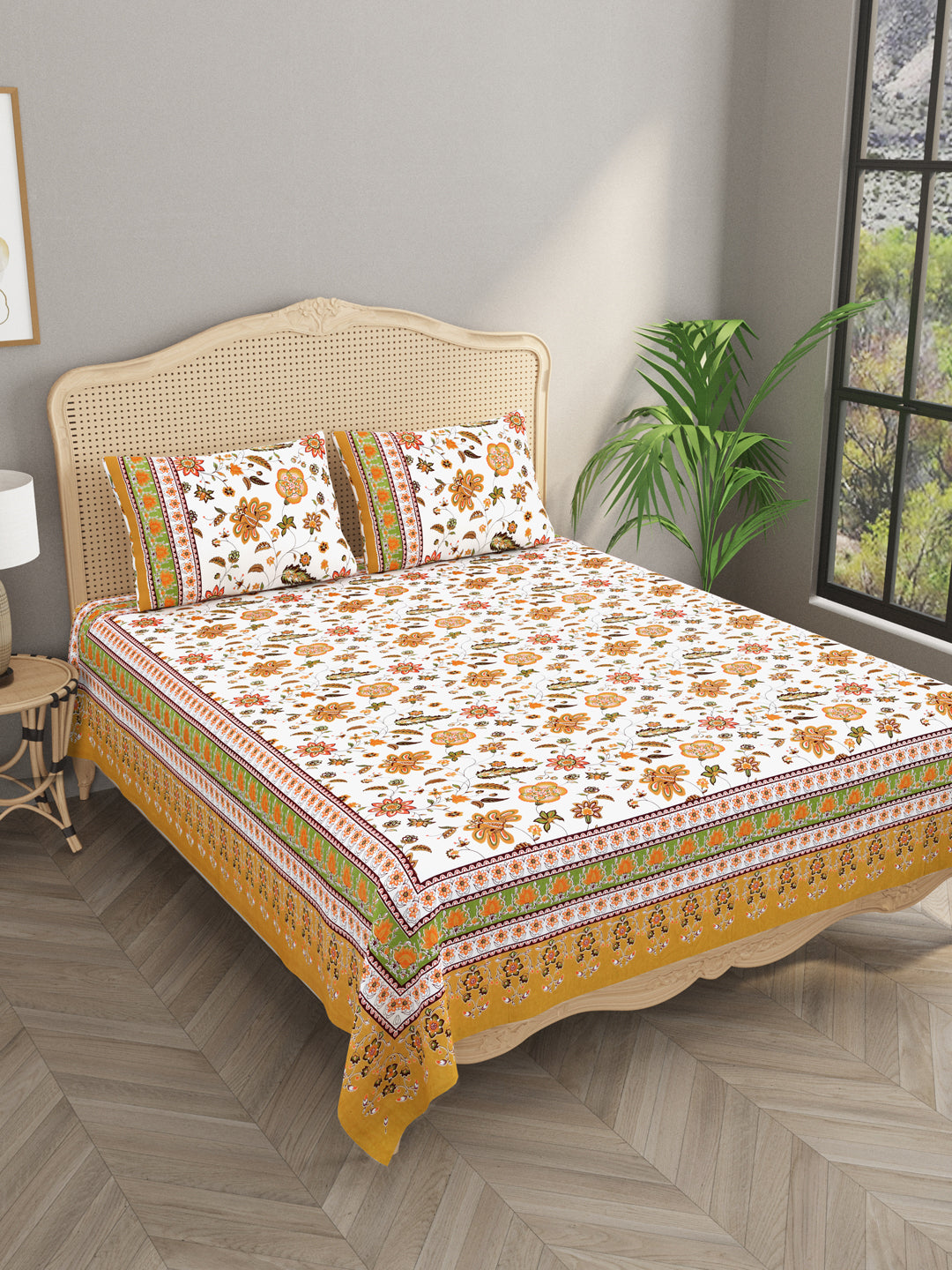 Double King Bedsheet with 2 Pillow Covers