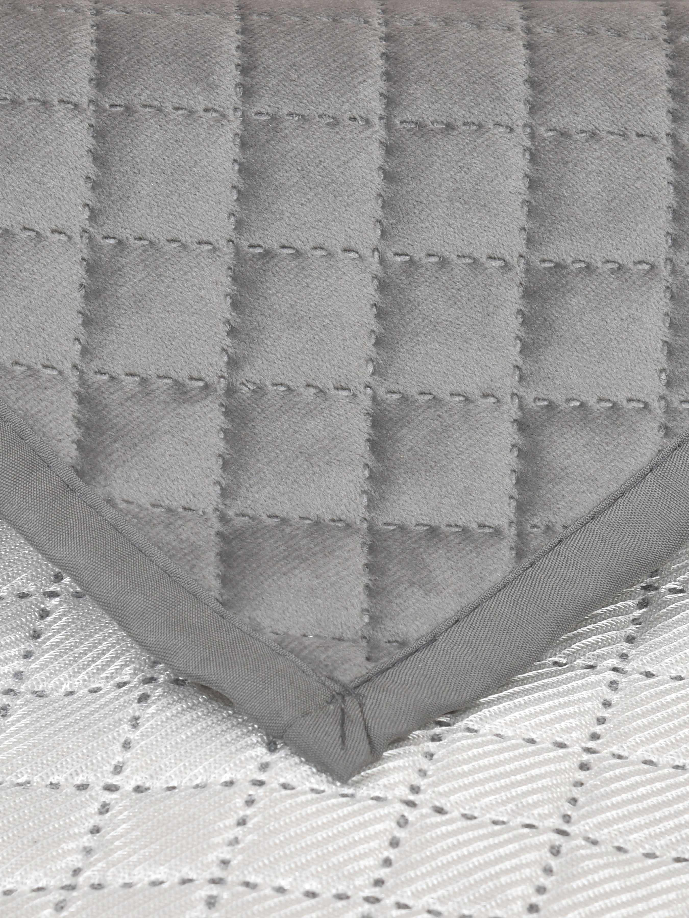 Suede quilted table runner with scallop detail - 12X70 inches